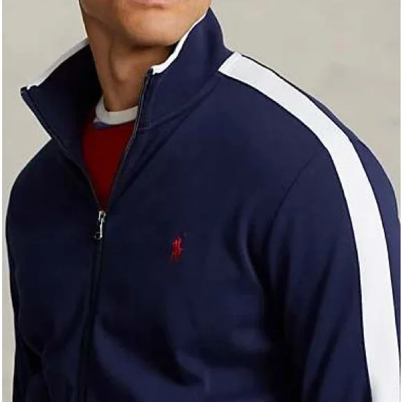 POLO RALPH LAUREN 100% Cotton Interlock Knit Track Jacket - sz 4XLT Black - Picture 16 of 16